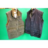 2 X GENTS GILETS TO INCLUDE CAMEL ACTIVE AND BRITTONS SUFFOLK WAXED COTTON