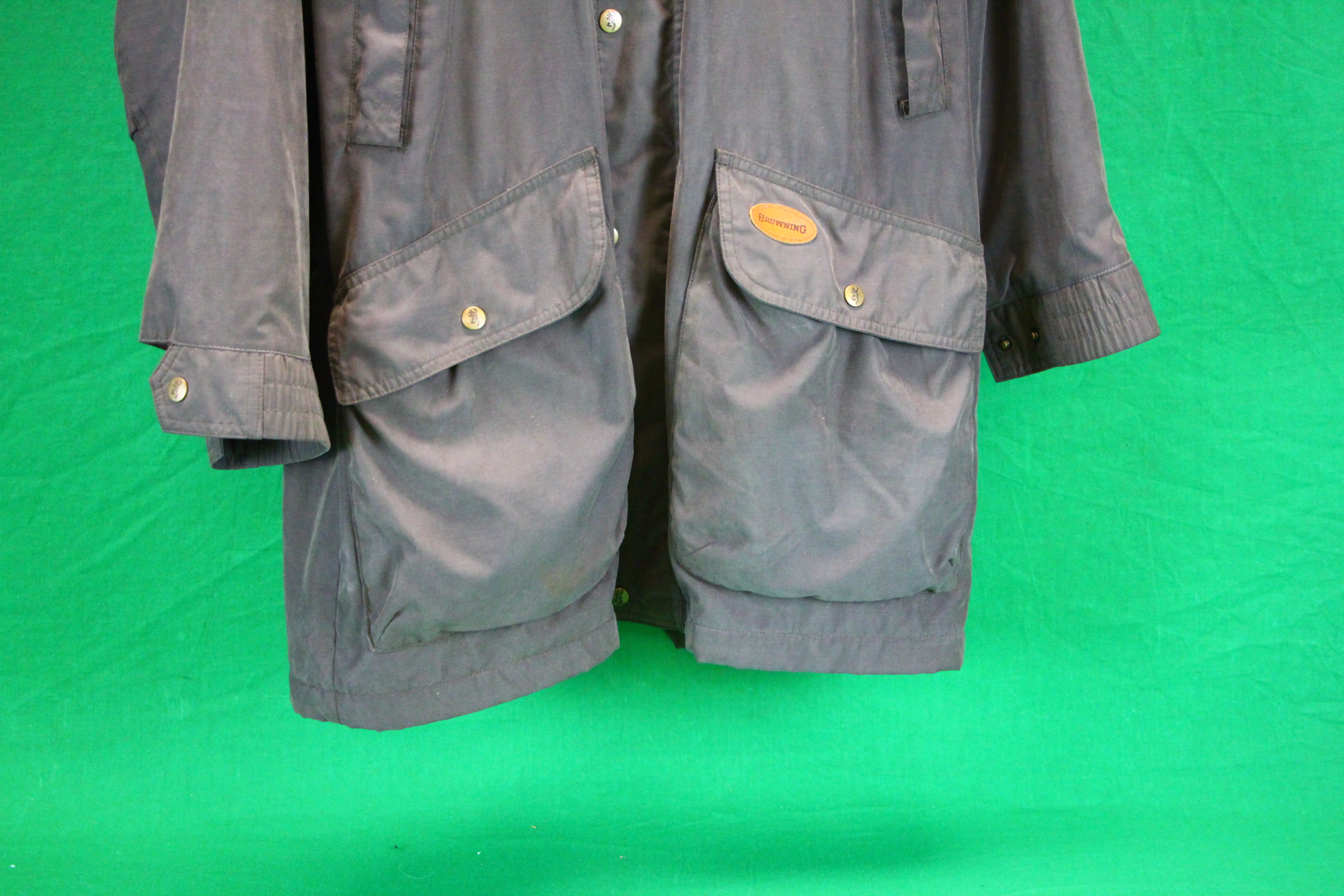 BROWNING GREEN FLEECE LINED COAT SIZE M/M - Image 5 of 6