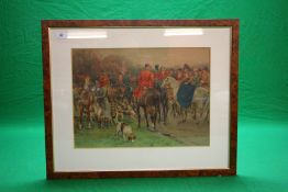 A FRAMED AND MOUNTED PEARS PRINT "THE HUNT".