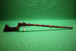 A SIND PERCUSSION CAP RIFLE WITH OCTAGONAL RIFLED BARREL C1840 - (TO BE COLLECTED IN PERSON ONLY -