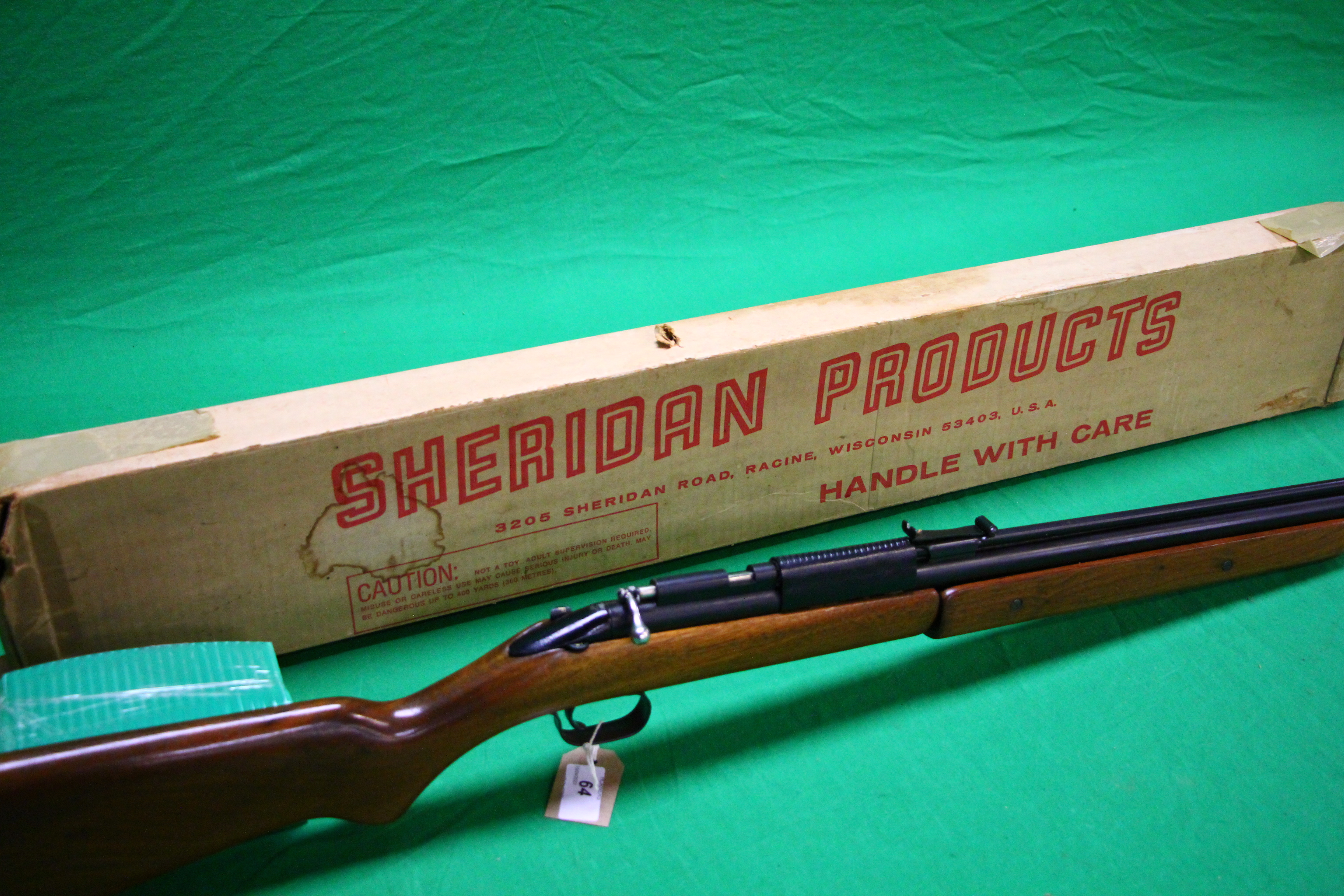 A SHERIDAN C SERIES PUMP ACTION 5MM AIR RIFLE MODEL CB IN ORIGINAL BOX, - Image 6 of 7