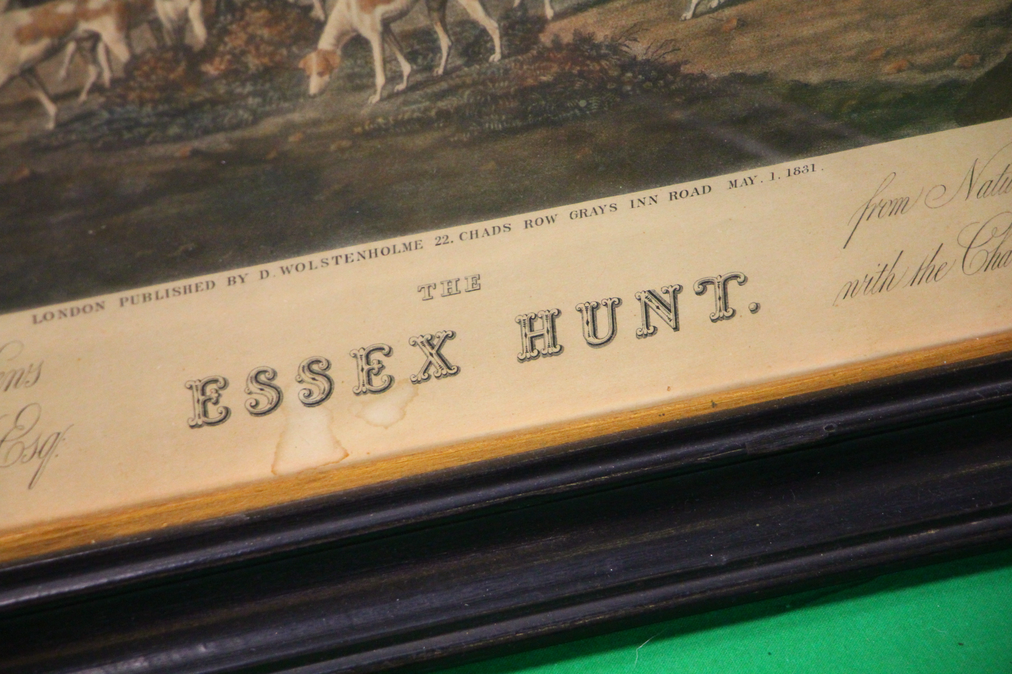 A PAIR OF "THE ESSEX HUNT" COLOURED PRINTS IN BLACK FRAMES, - Image 3 of 12
