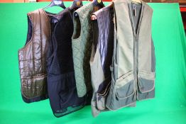 3 X SKEET JACKETS AND 2 X GILETS TO INCLUDE MUSTO SIZE XXL, HIDE PARK SIZE 3XL,