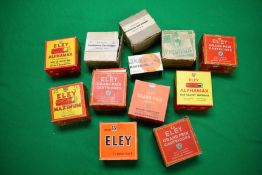 TWO BOXES CONTAINING AN ASSORTMENT OF 12 GAUGE VINTAGE COLLECTORS CARTRIDGES TO INCLUDE ELEY