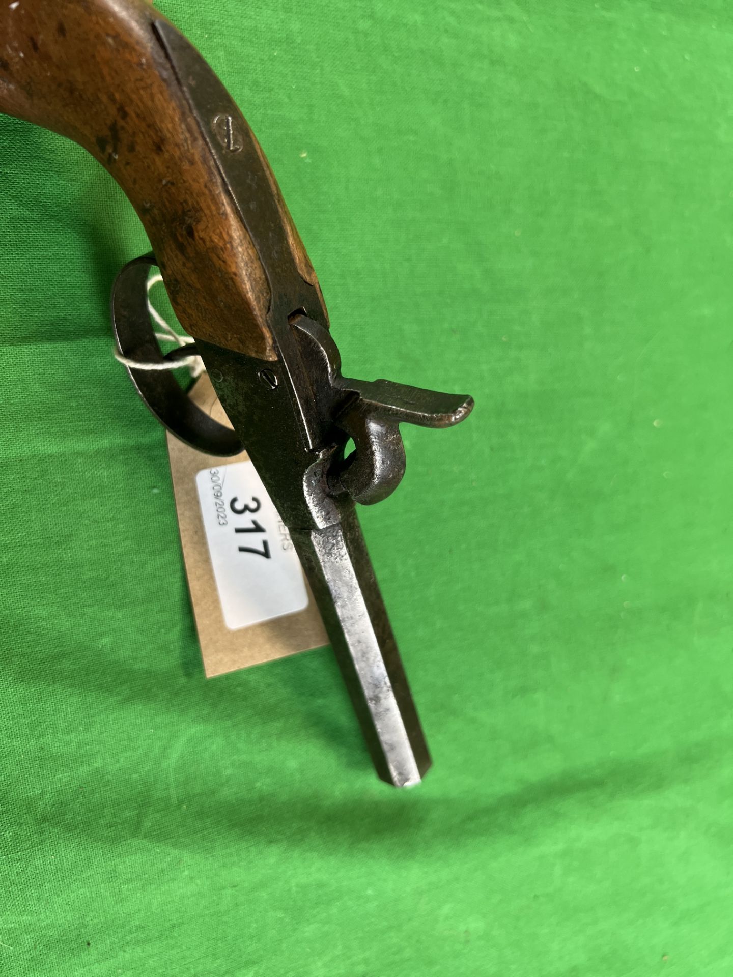 A 1840's GERMAN PERCUSSION PISTOL - STAMPED CROWN OVER 'U' - NO POSTAGE OR PACKING AVAILABLE - Image 5 of 5