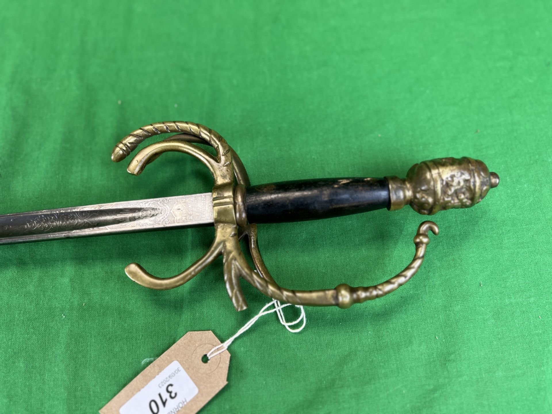 A DURHAM LIGHT INFANTRY OFFICERS PIQUET SWORD - BY HOBSON AND SONS - NO POSTAGE OR PACKING - Image 2 of 9