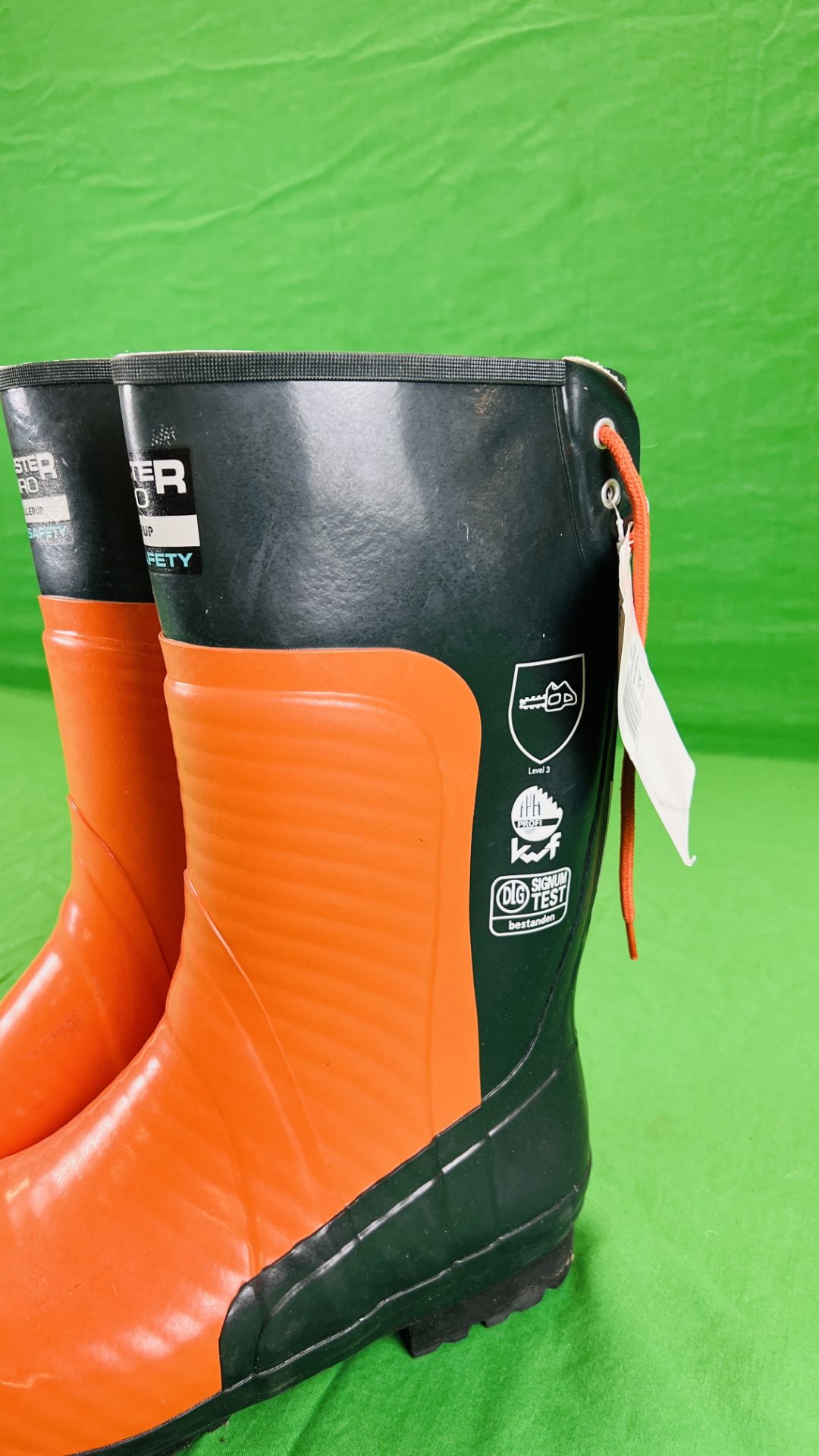 A PAIR OF AS NEW EURO FORESTER ORANGE SAFETY BOOTS, - Image 2 of 6