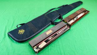 A BERETTA PADDED GUN SLEEVE ALONG WITH TWO 12 BORE CLEANING KITS INCLUDING PARKER HALE