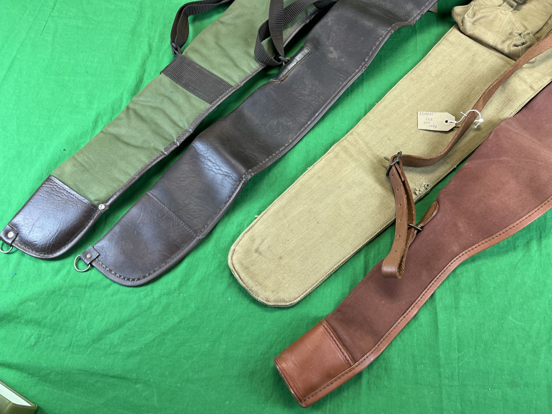 FOUR VARIOUS GUN SLIPS TO INCLUDE CANVAS AND LEATHER - Image 2 of 4