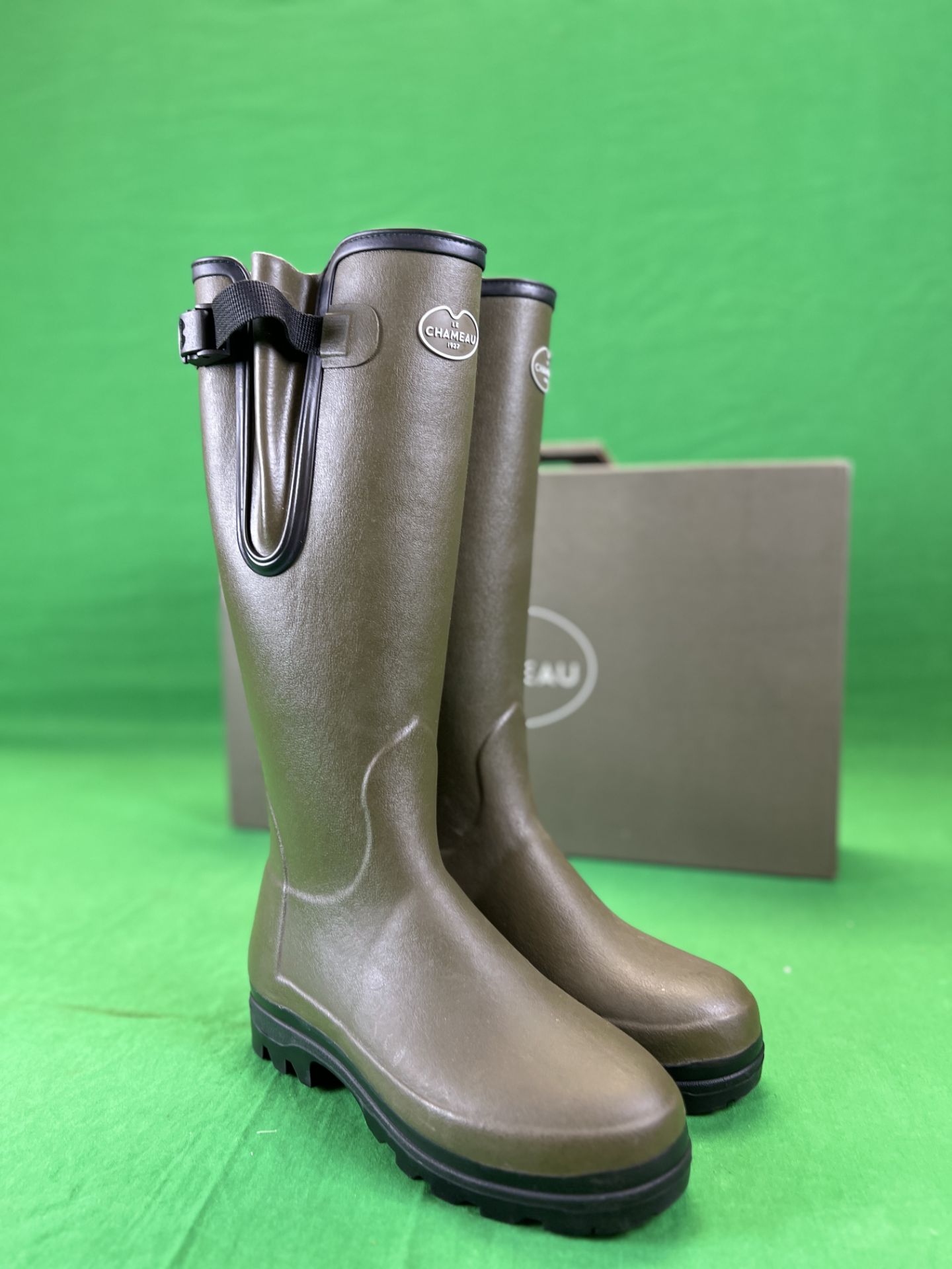 A PAIR OF AS NEW SIZE 40 LE CHAMEAU WELLIE BOOTS IN ORIGINAL LE CHAMEAU BOX - Bild 4 aus 7