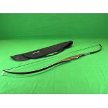 A HUWAIREN RECURVE BOW AND CARRY BAG - TO BE COLLECTED IN PERSON ONLY - NO POSTAGE OR PACKING