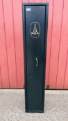 A BSA FOUR GUN SECURITY CABINET COMPLETE WITH TWO KEYS,