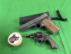 A BBM BRUNI AUTOMATIC 8MM BLANK FIRE PISTOL AND QUANTITY OF WEBLEY 8MM BLANKS ALONG WITH UNCLE