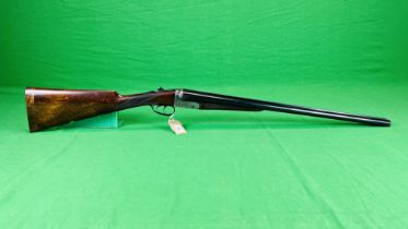 WEBLEY & SCOTT 12 BORE SIDE BY SIDE SHOTGUN # 143513 - 25 INCH BARRELS CHOKED AT ¼ AND HALF,