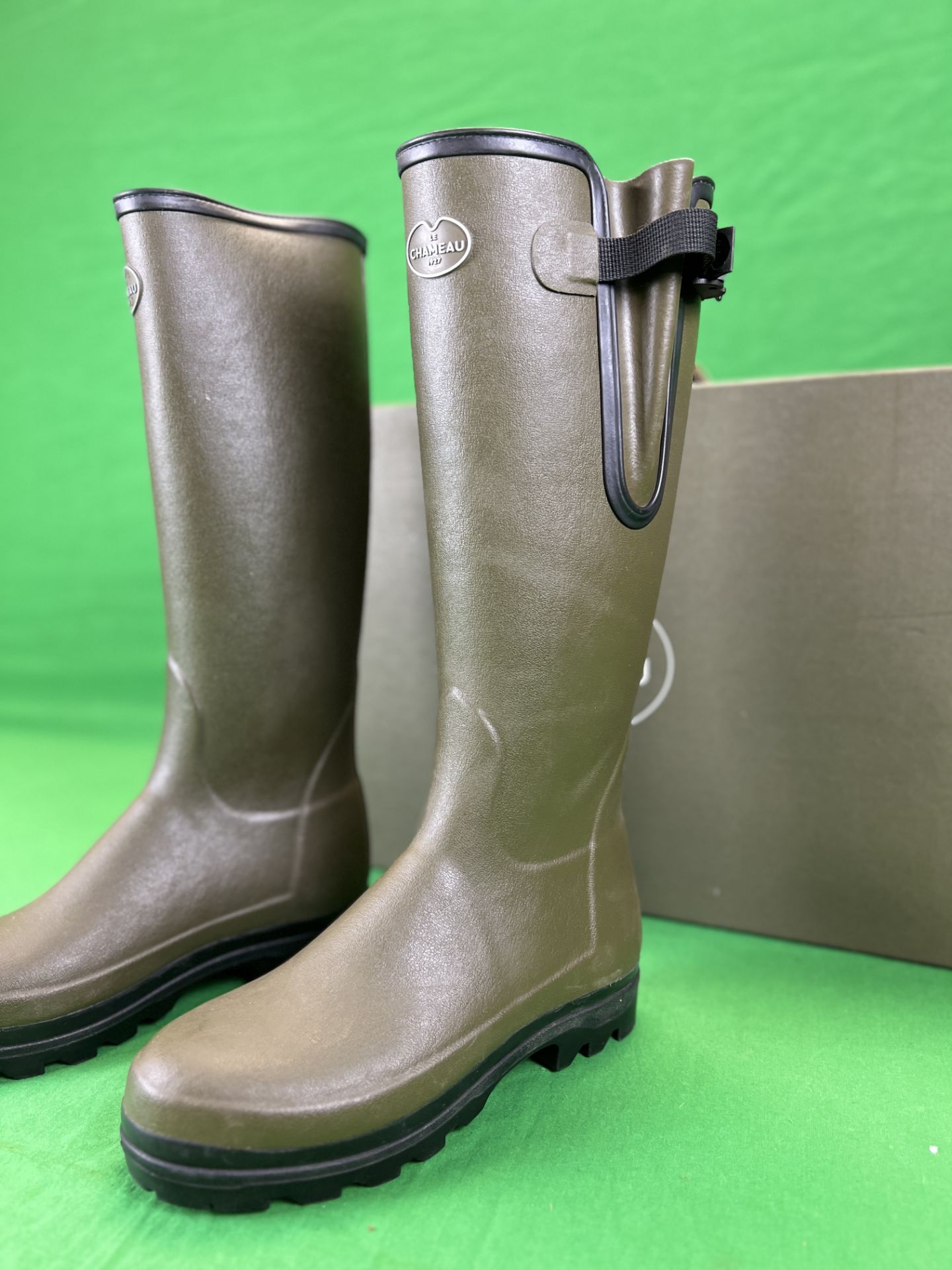 A PAIR OF AS NEW SIZE 40 LE CHAMEAU WELLIE BOOTS IN ORIGINAL LE CHAMEAU BOX - Bild 3 aus 7