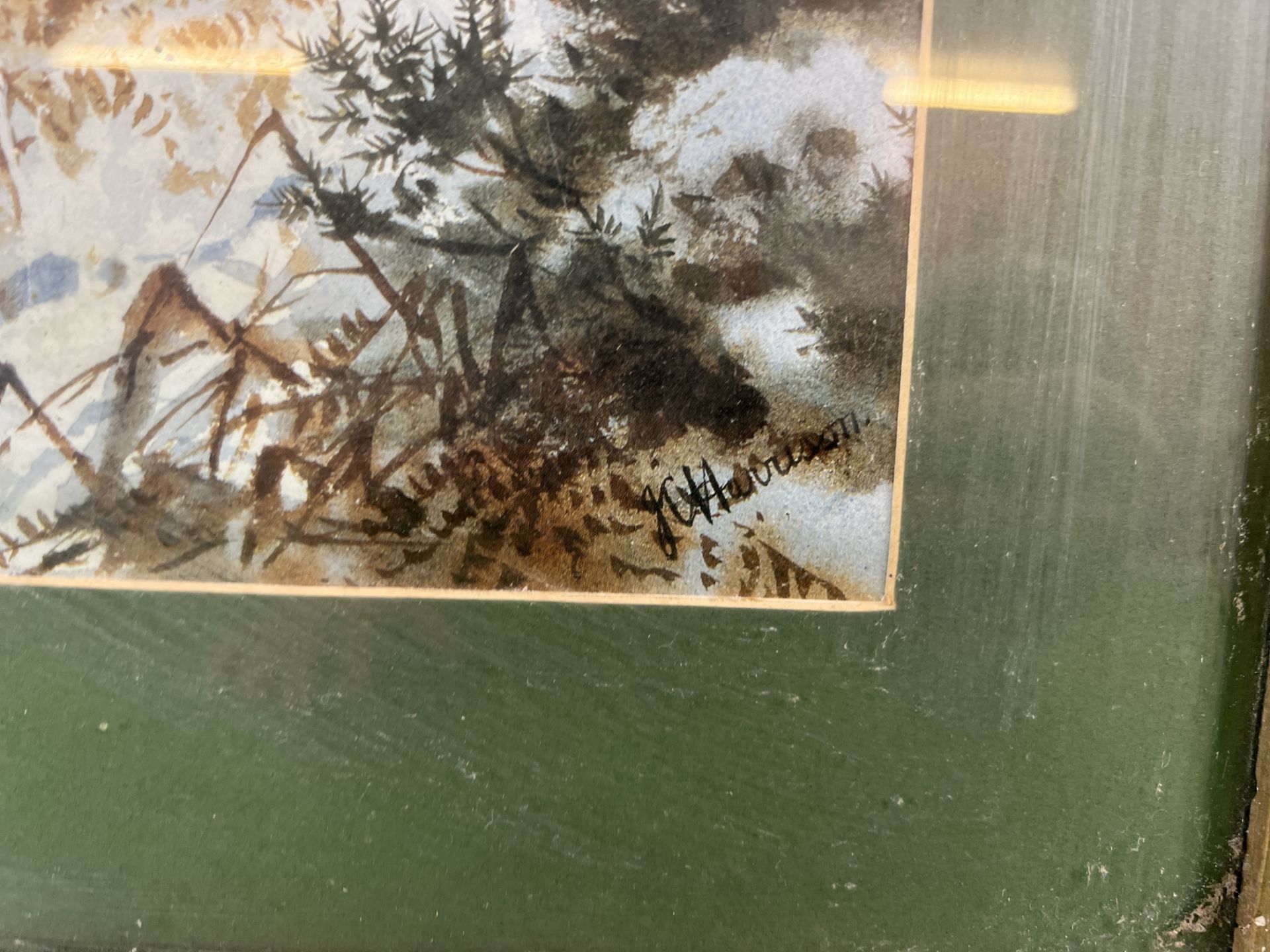 A GILT FRAMED PRINT DEPICTING PHEASANT IN FLIGHT OVER A SNOW COVERED LANDSCAPE BY HARRISON, - Image 3 of 5