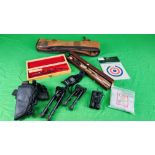 COLLECTION SHOOTING ACCESSORIES TO INCLUDE 2 FOLDING BIPODS, CLEANING KITS, BINOCULARS,