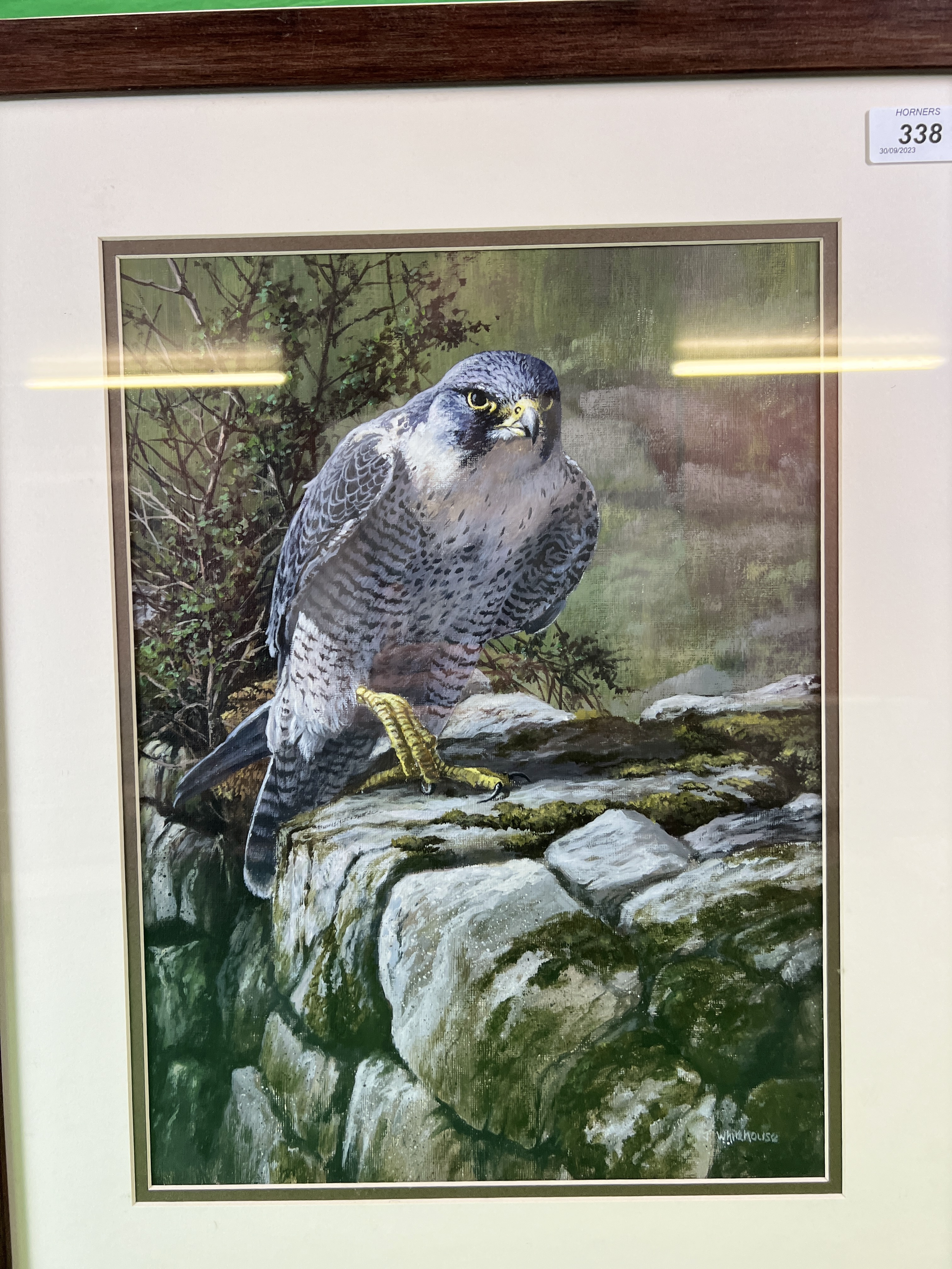 AN ORIGINAL FRAMED OIL ON BOARD DEPICTING AN EAGLE BEARING SIGNATURE J. - Image 2 of 4