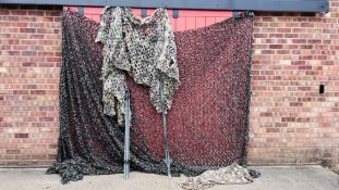 TWO CAMO NETS IN CAMO BAG ALONG WITH TWO SETS OF POLES