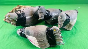 A COLLECTION OF 27 HALF BODY PIGEON DECOYS