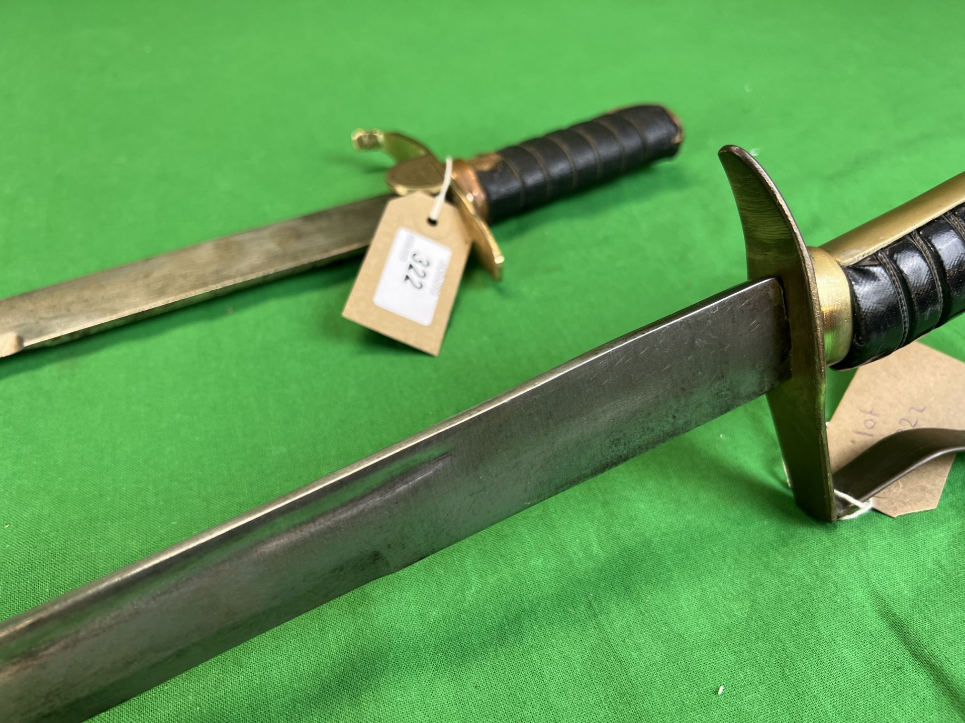 TWO STEEL REPRODUCTION DRESS SWORDS WITH BRASS HILTS - NO POSTAGE OR PACKING AVAILABLE - Bild 3 aus 7