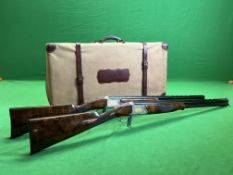A PAIR OF BROWNING 12 BORE MULTI CHOKE OVER AND UNDER SHOTGUNS SEQUENTIALLY NUMBERED # 27347PP,