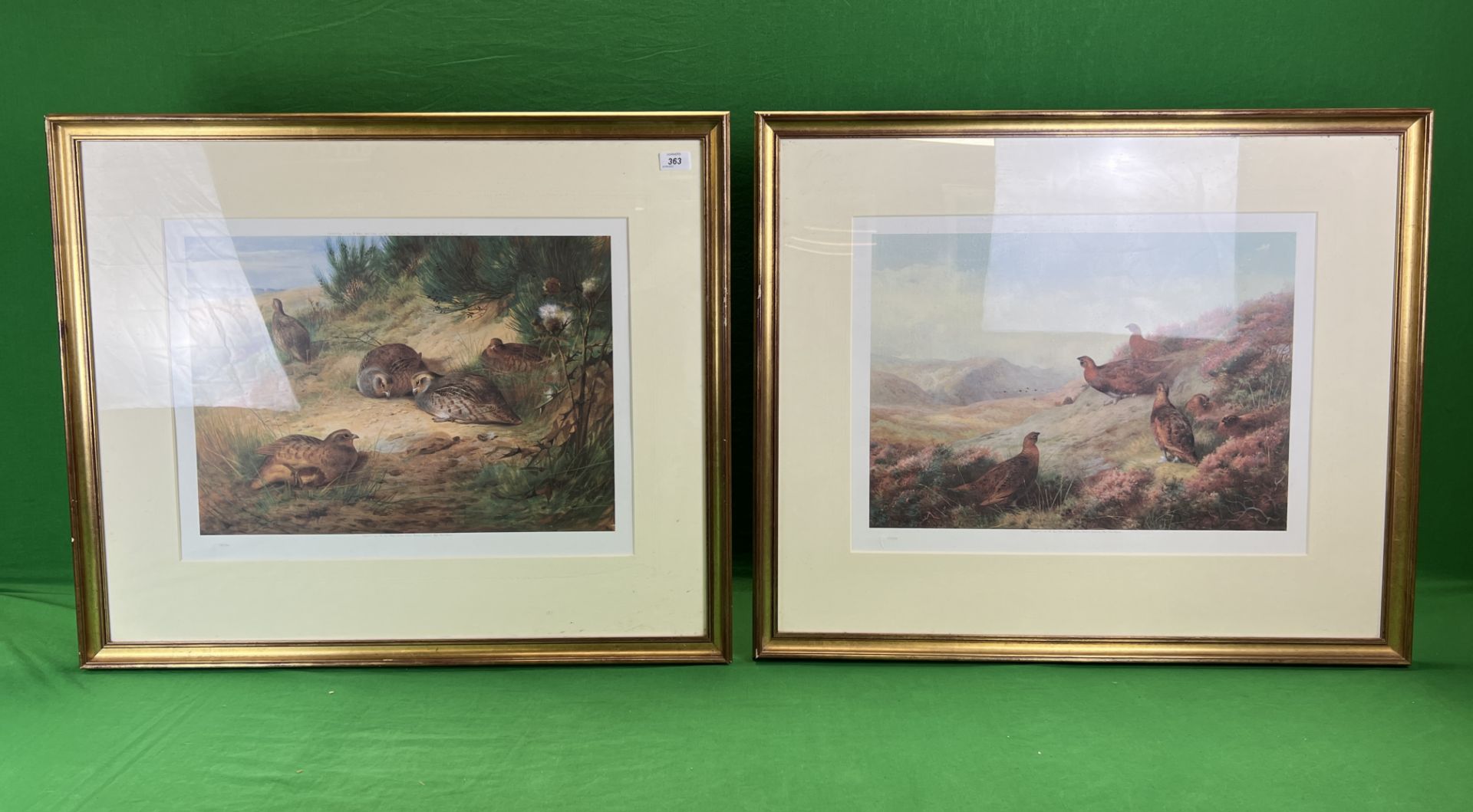 TWO ARCHIBOLD THORBURN LIMITED EDITION FRAMED PRINTS TO INCLUDE FRENCH PARTRIDGE IN A HEATHLAND