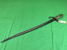 AN 1883 CHASSEPOT BAYONET - NO POSTAGE OR PACKING AVAILABLE