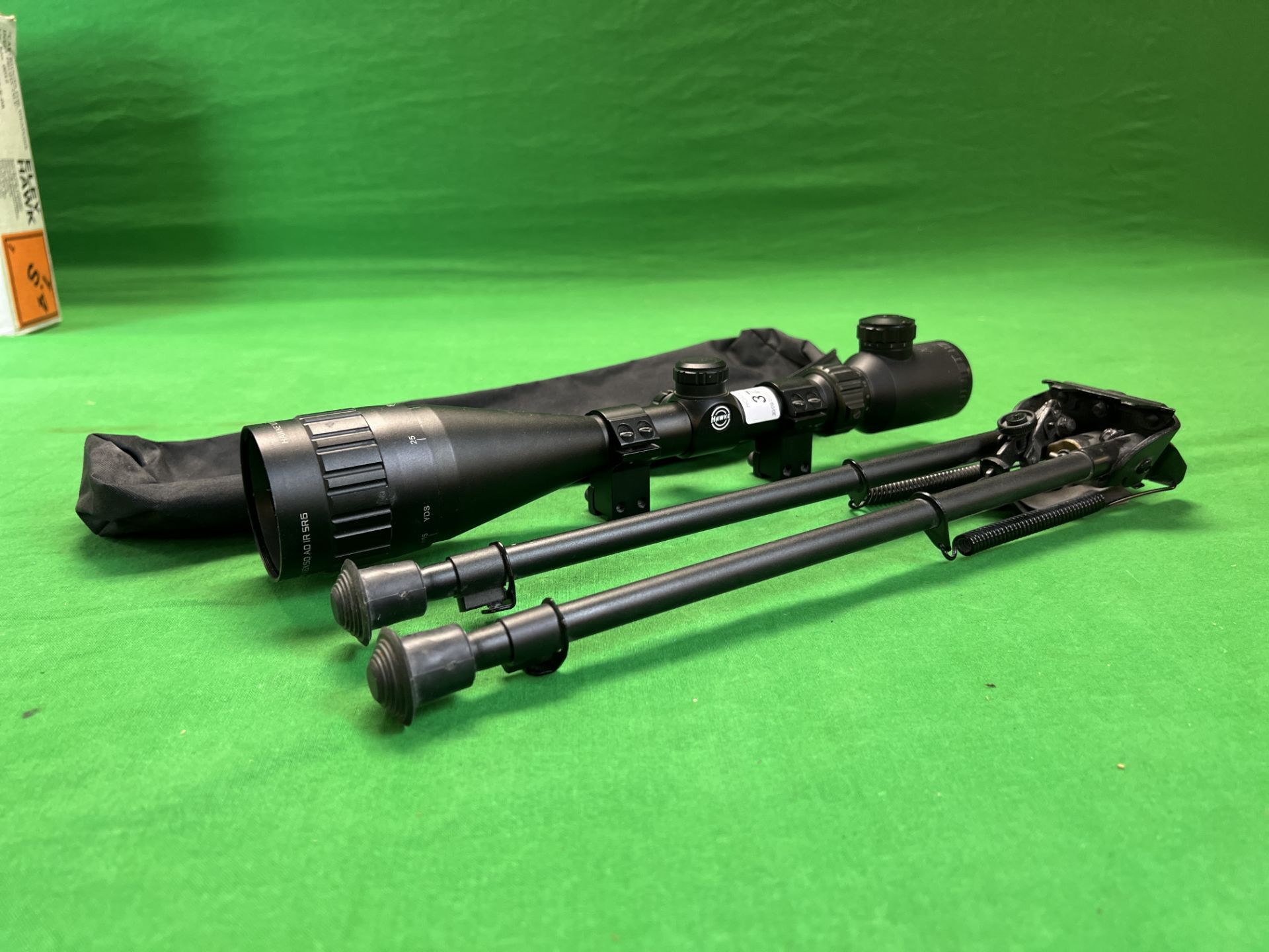 HAWKE NITE-EYE 4-16X50 AO IR SR6 RIFLE SCOPE COMPLETE WITH MOUNTS AND CANVAS BAG ALONG WITH RIFLE - Image 7 of 7