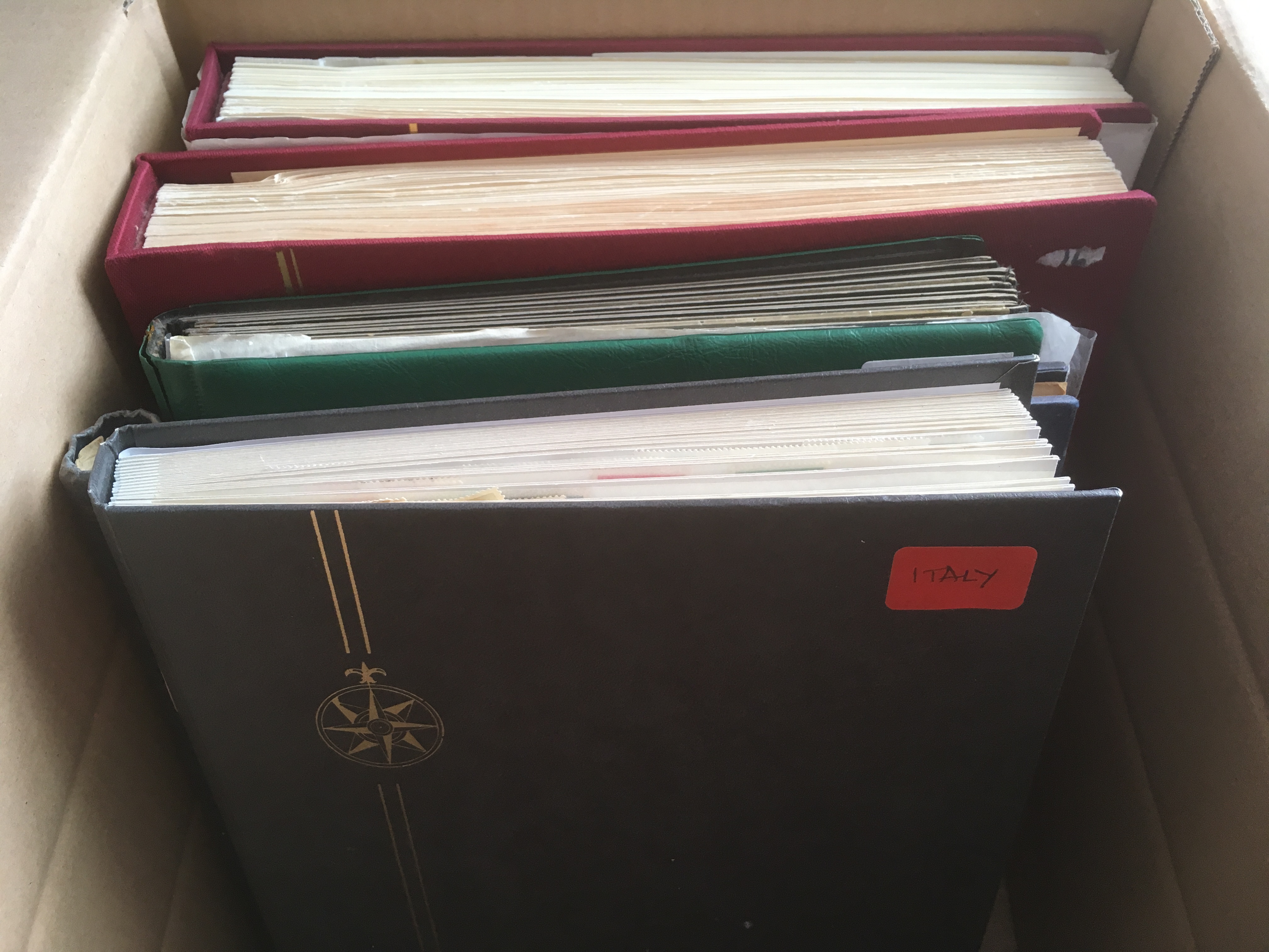 ITALY: BOX WITH COLLECTIONS AND REMAINDERS IN FIVE VARIOUS VOLUMES, MUCH OF USE REMAINS. - Image 2 of 21