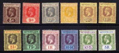 SEYCHELLES: 1890-1932 OG SELECTION WITH 1890-92 TO 48c, 1893 SET, 1897-1900 75c, 1r, 1r50c,