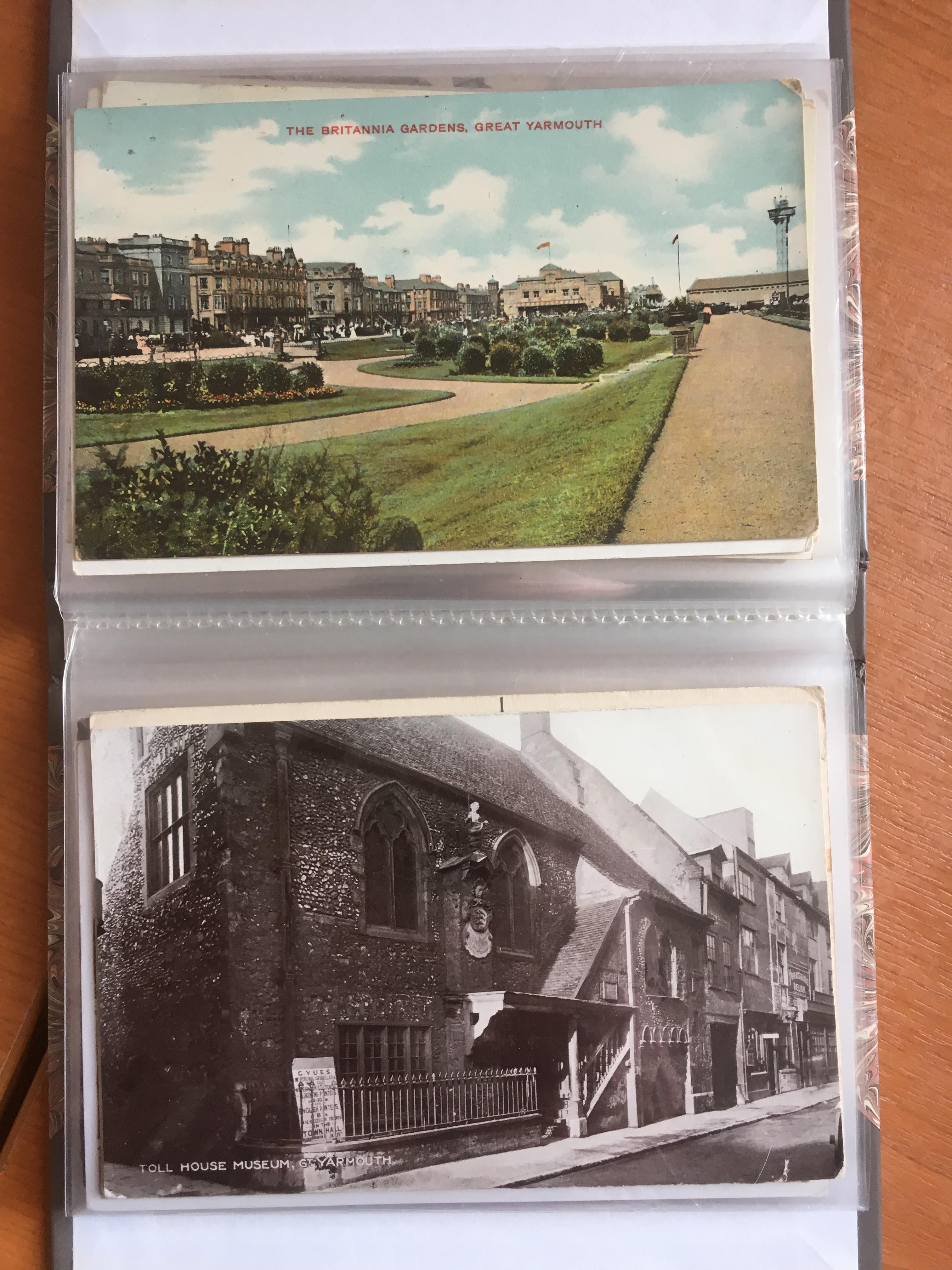 VICTORIAN PHOTOGRAPH ALBUM WITH MAINLY GREAT YARMOUTH AREA IMAGES TOGETHER WITH A SMALL ALBUM OF