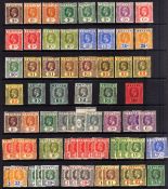 CEYLON: 1912-32 KG5 OG SELECTION WITH 1912-25 TO 5r (4), 10r, 1921-32 TO 5r, SHADES AND DIES, ETC.