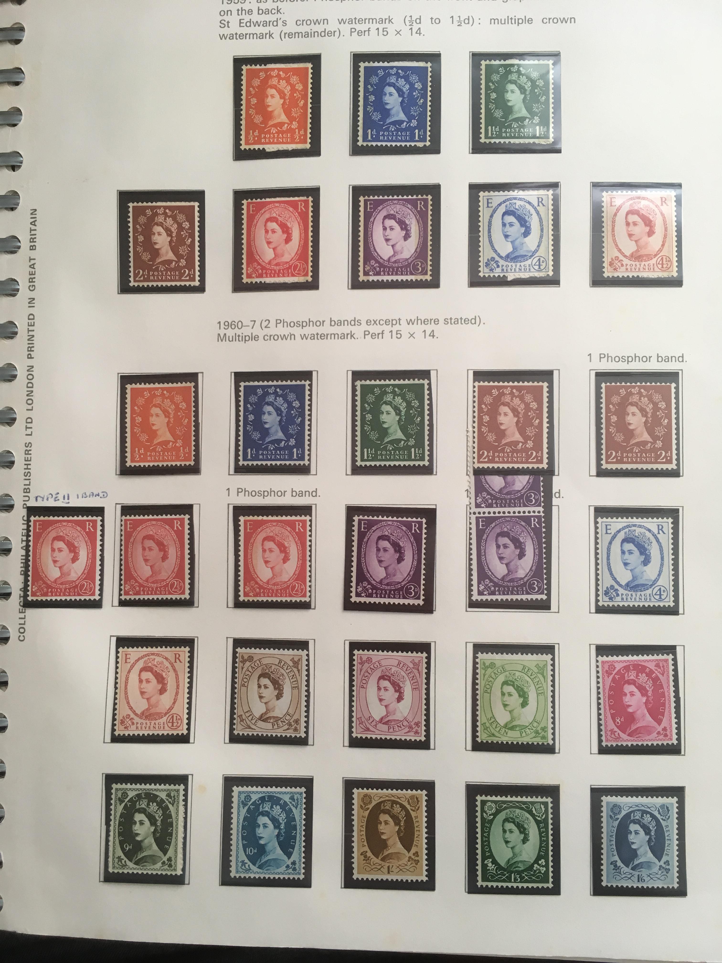 GB: 1952-1980 QE2 MINT COLLECTION ON COLLECTA PRINTED LEAVES, MIXED OG OR MNH INCLUDING WILDINGS, - Image 4 of 7
