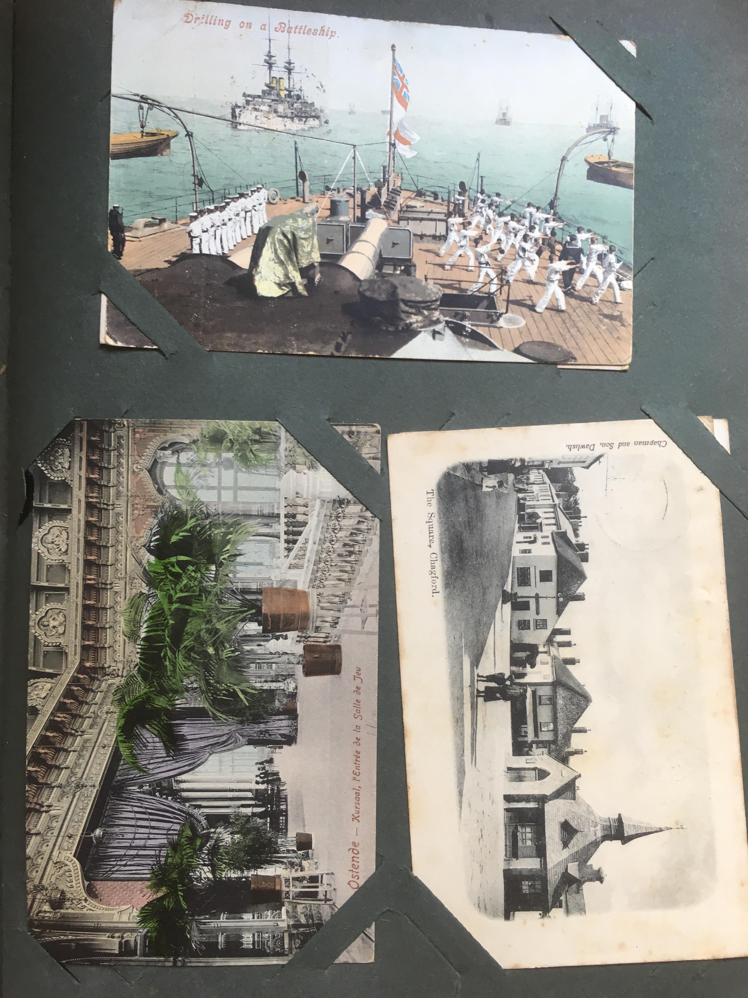 A COLLECTION OF POSTCARDS IN AN ALBUM AND LOOSE, SCOTLAND, SHIPS, NORFOLK, COMIC, HORNING, CHAGFORD, - Image 7 of 10