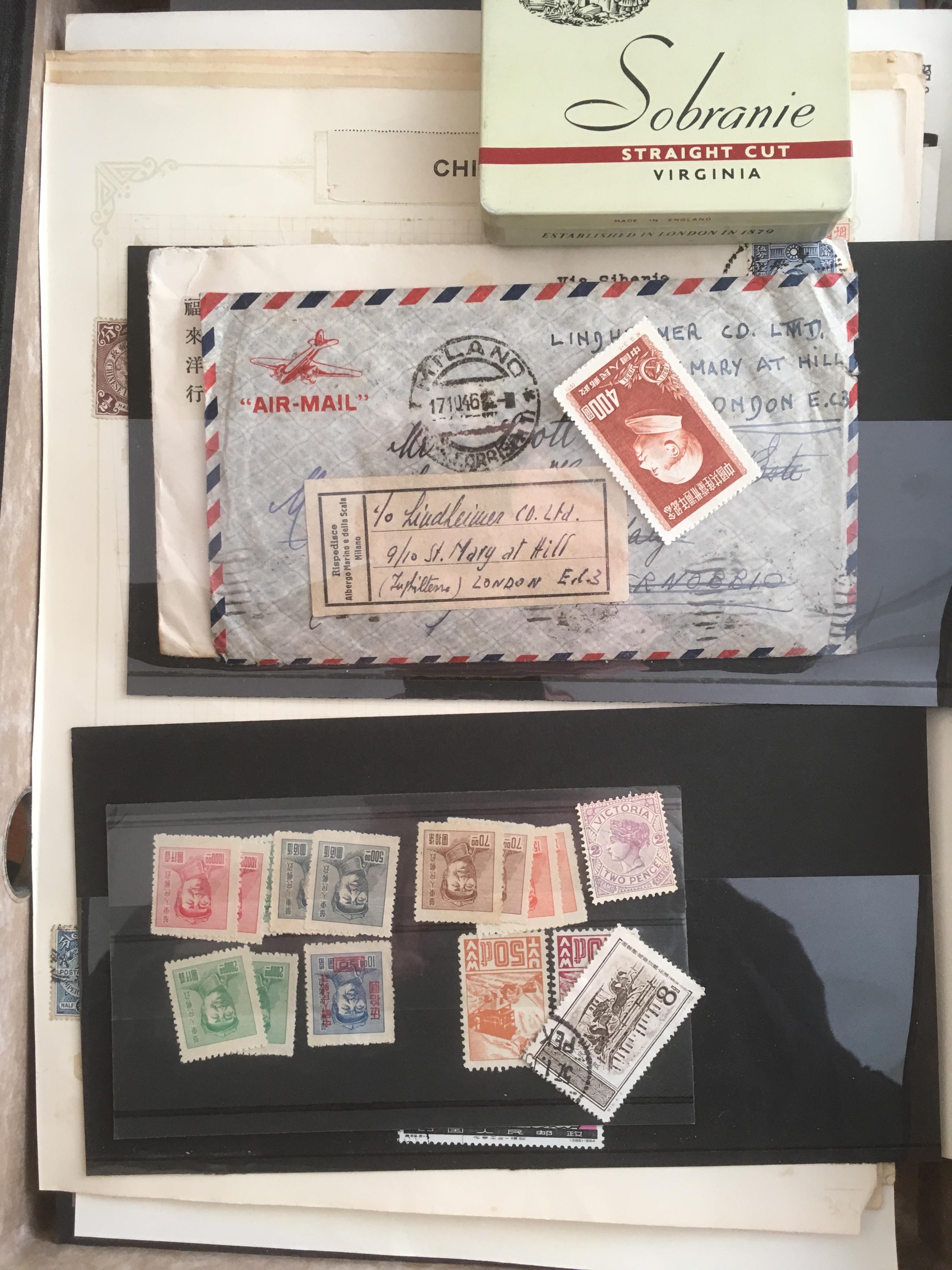 FILE BOX WITH AN ECLECTIC ACCUMULATION OF ALL PERIODS ON STOCKCARDS, LEAVES, IN PACKETS, ETC. - Image 5 of 6