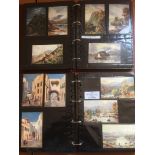 TWO ALBUMS WITH A COLLECTION TUCKS ART CARDS, MAINLY OILETTES IN SETS OF SIX,