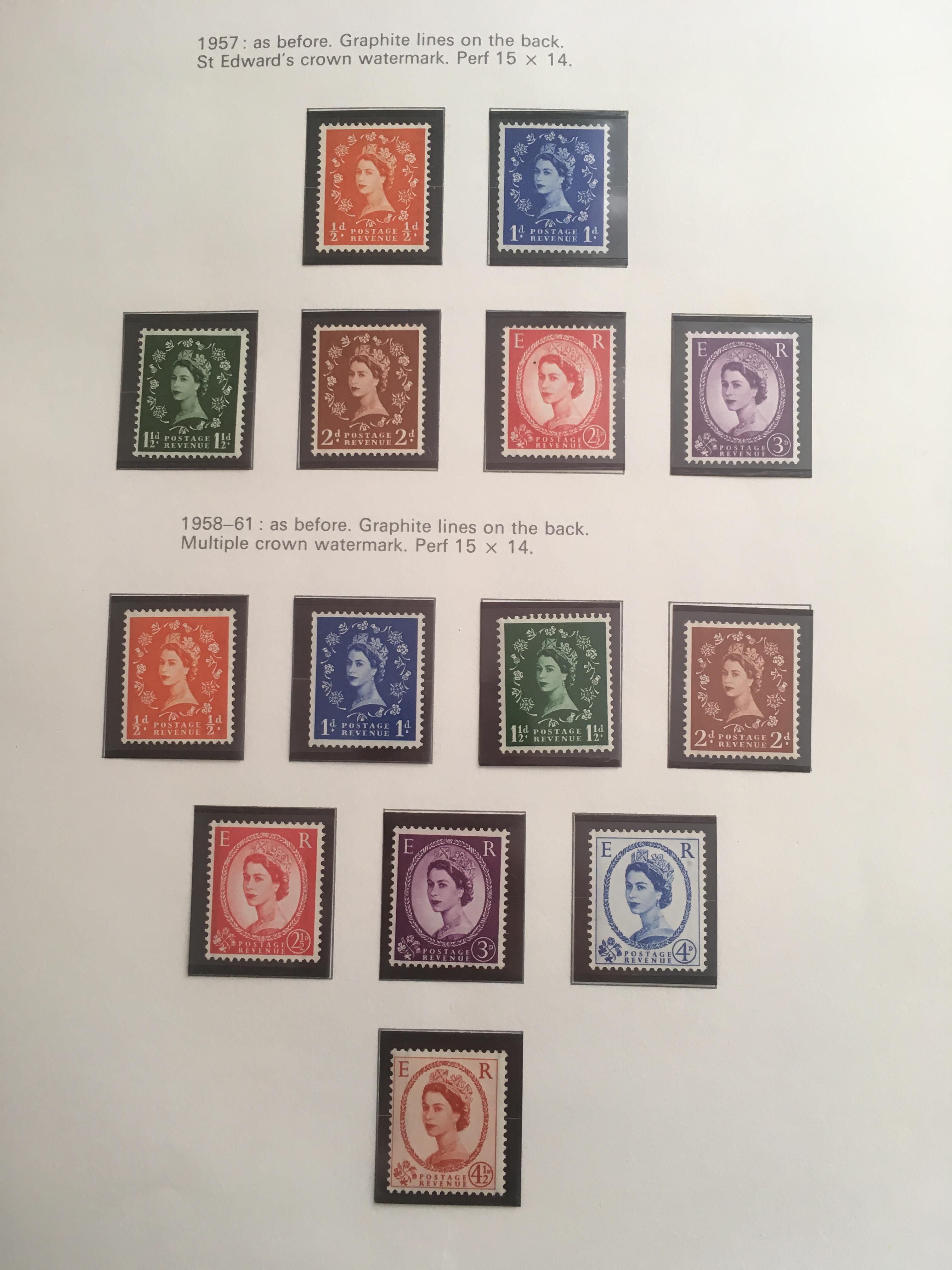 GB: 1952-1980 QE2 MINT COLLECTION ON COLLECTA PRINTED LEAVES, MIXED OG OR MNH INCLUDING WILDINGS, - Image 3 of 7