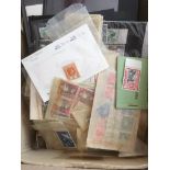 BOX WITH EXTENSIVE ALL REIGNS ON STOCKCARDS AND IN PACKETS WITH MALAYA, INDIA, BRITISH AFRICA,