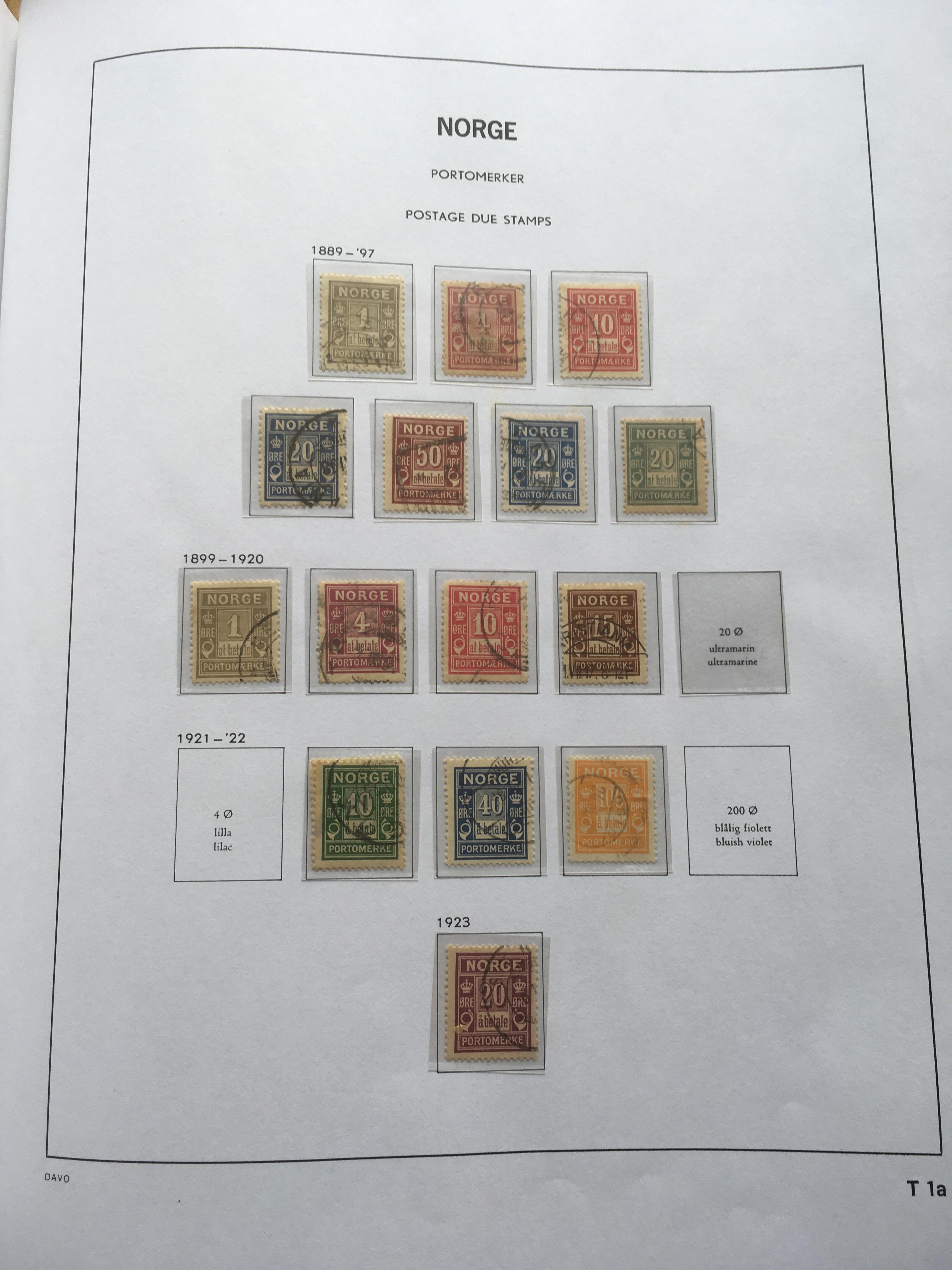 NORWAY: A COLLECTION TO 2016 IN TWO DAVO ALBUMS WITH 2000-2014 LARGELY COMPLETE, MINISHEETS,