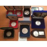 BOX MAINLY SILVER COINS INCLUDING 2002 GOLDEN JUBILEE PROOF CROWN IN CASE, PANAMA 1978 10 BALBOAS,