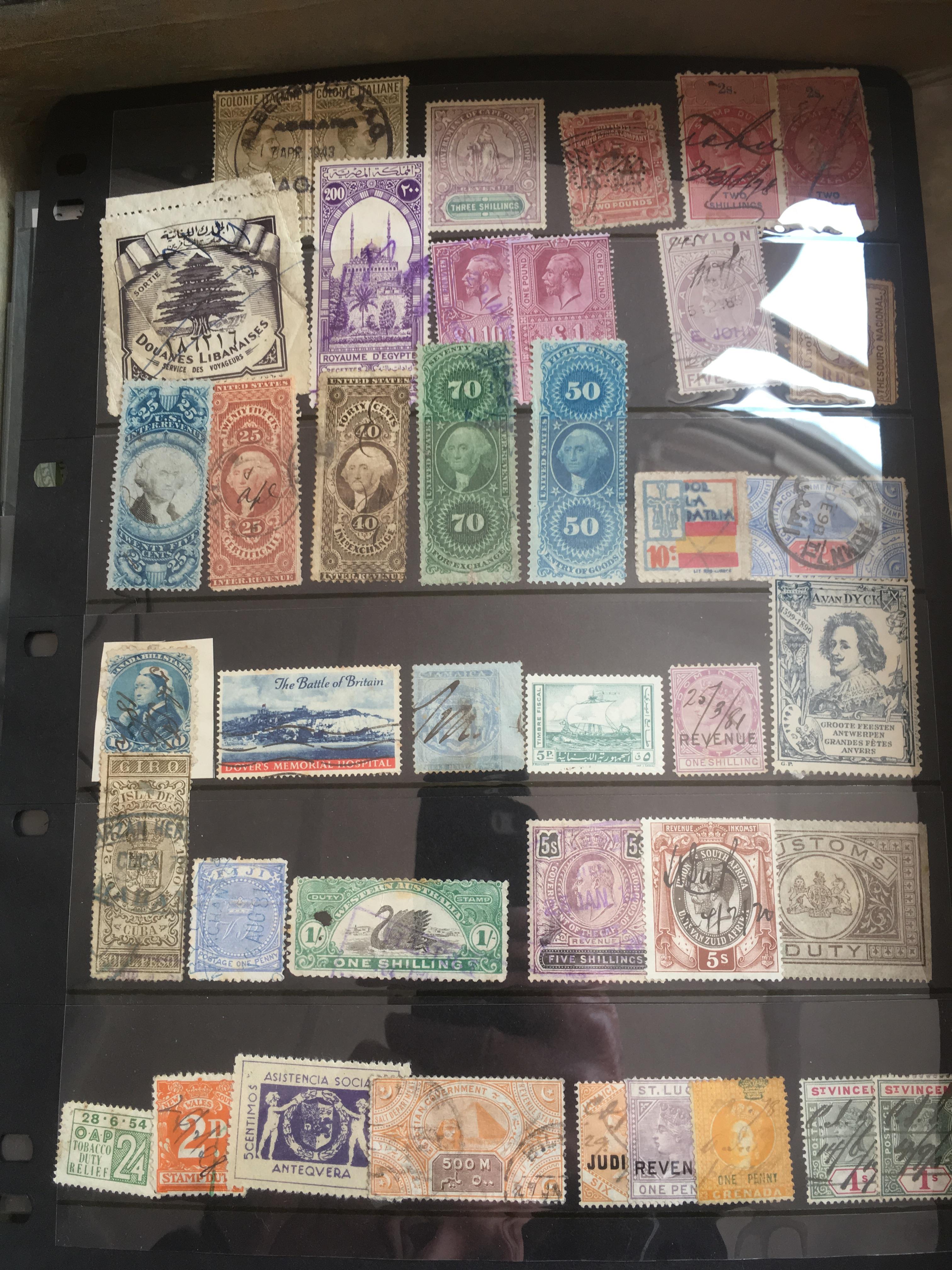FILE BOX WITH AN ECLECTIC MIX REVENUES, CINDERELLAS, FORGERIES, LOCALS, ETC. - Image 4 of 12