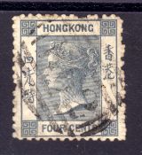 HONG KONG: 1863-71 4c PERF 12½ USED, SOUND,