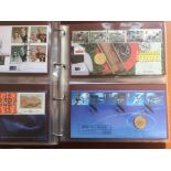 COIN COVERS: ROYAL MAIL ALBUM WITH 1995-2003 ROYAL MINT,