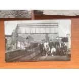 FOUR RP POSTCARDS SHOWING FLOOD SCENES, DITCHINGHAM AREA, ALSO UNIDENTIFIED RP OF STATION,