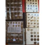 A COLLECTION OF GB AND OVERSEAS COINS IN FIVE ALBUMS, AUSTRALIA, NEW ZEALAND, USA, FRANCE, ETC.