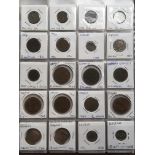 ALBUM OF OVERSEAS COINS, A FEW SILVER, VARIOUS COUNTRIES INCLUDING JAPAN, FRANCE, SWEDEN, INDIA,