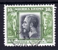 SIERRA LEONE: 1933 WILBERFORCE 10/- CDS USED,