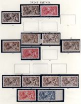 GB: 1913-18 SEAHORSES MINT SELECTION WITH WATERLOW 2/6 (3), 5/-, DE LA RUE 2/6 (3), 5/- AND 10/-,