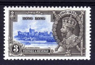 HONG KONG: 1935 SILVER JUBILEE 3c 'LIGHTING CONDUCTOR' OG,